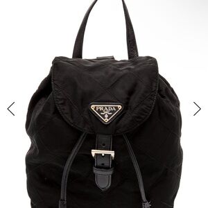 Prada Black Quilted Backpack